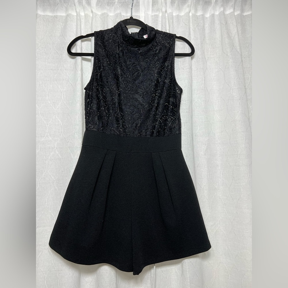Black lace romper. Super cute and comfy!